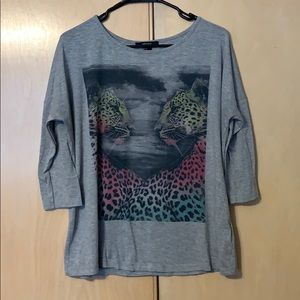 Top with Rainbow Leopard graphic